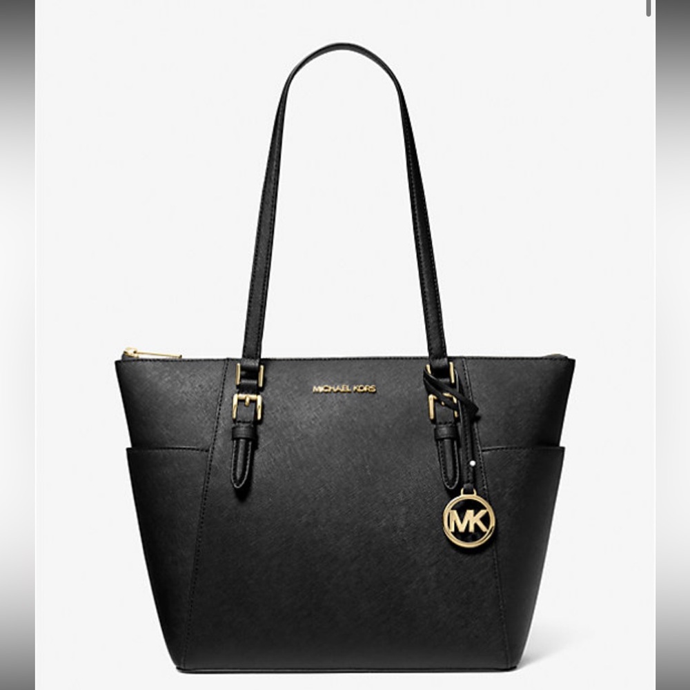 Michael Kors Charlotte Large Saffiano Leather Top-Zip Tote Bag